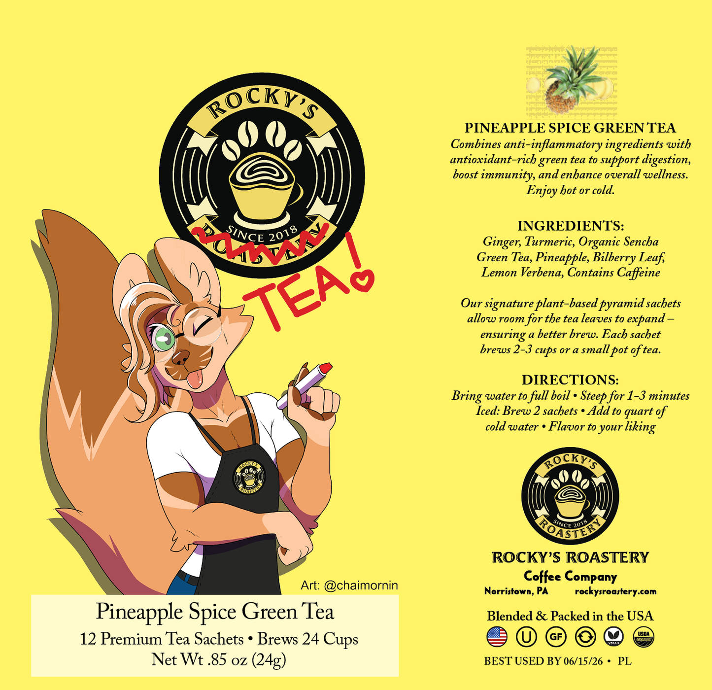 Green Tea - Pineapple Spice (12pc tin)