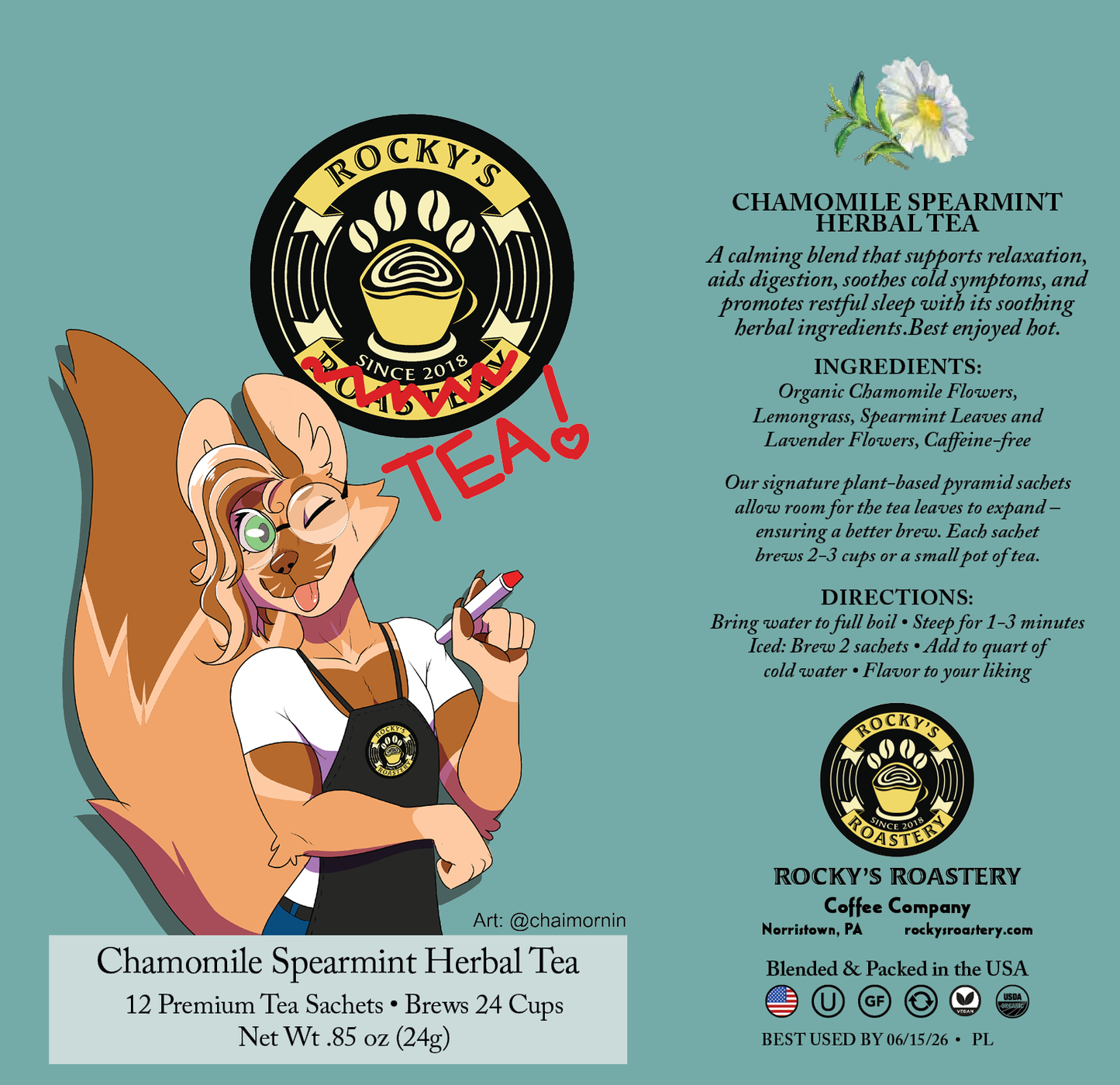 Herbal Tea - Chamomile Spearmint (12pc tin)