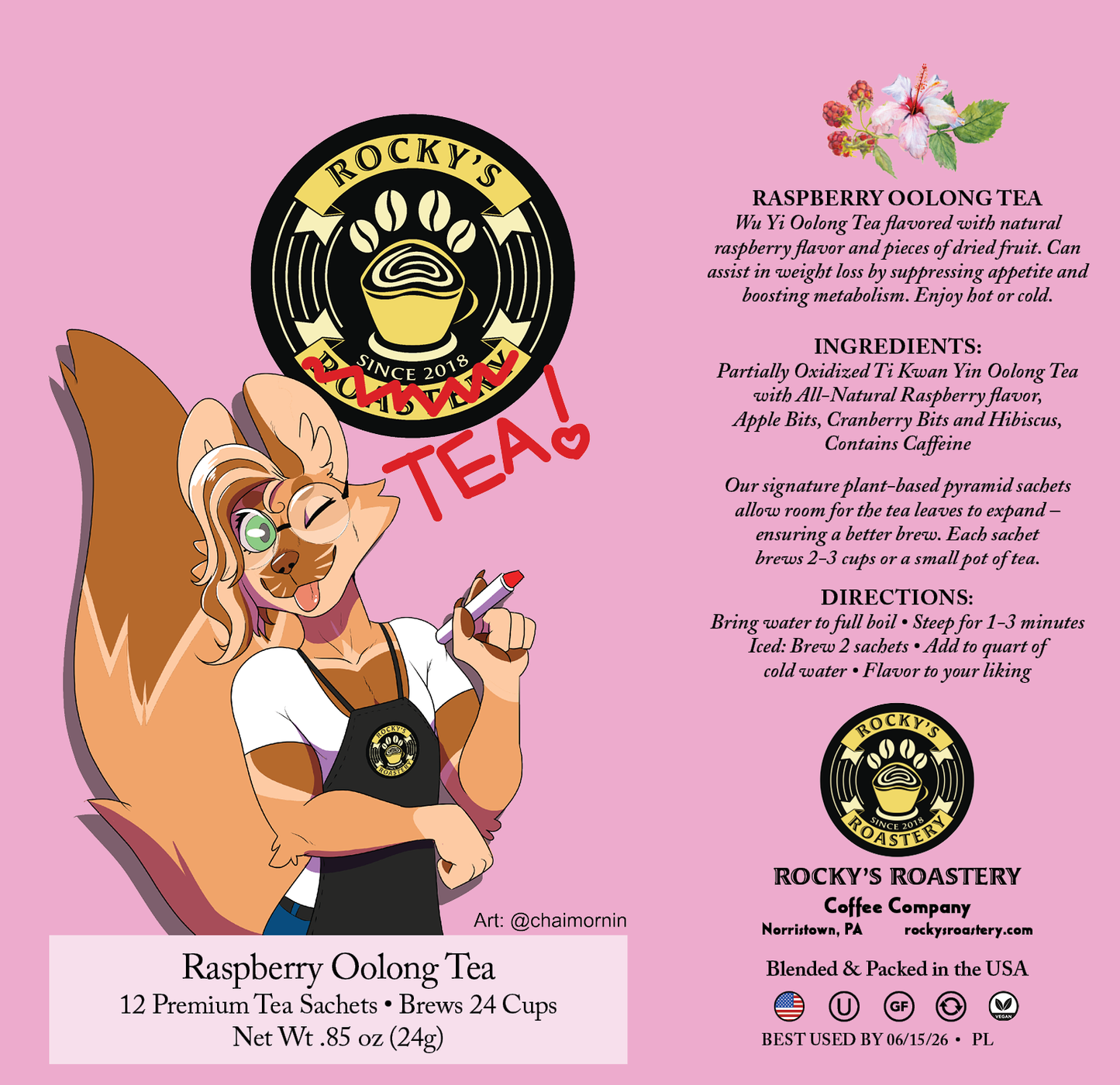 Oolong Tea - Raspberry Oolong (12pc tin)